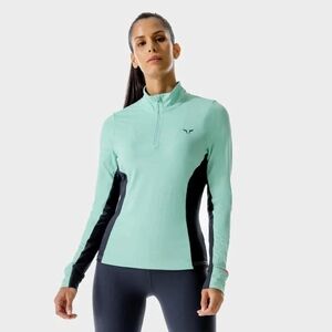 Squatwolf Women’s Aqua Long Sleeve Half-Zip Performance Top – Size M